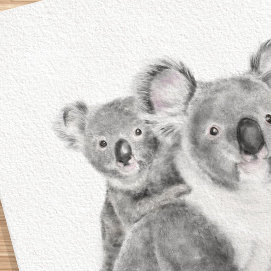 Baby Koala Joey and Mom Wall Art