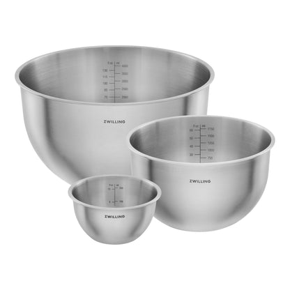 ZWILLING Fresh & Save BOWLS Bowl Set S/M/L / 3 Piece Stainless Steel, Silver