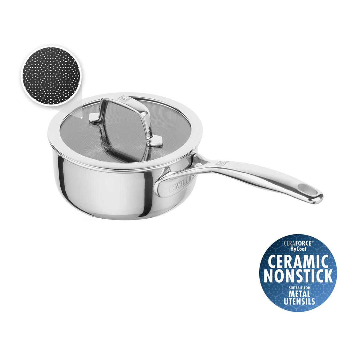 ZWILLING Peak 1.5 L 18/10 Stainless Steel Round Sauce Pan, Silver