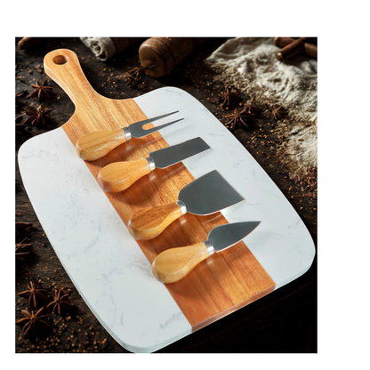 Personalizable Marble Serving Board Set