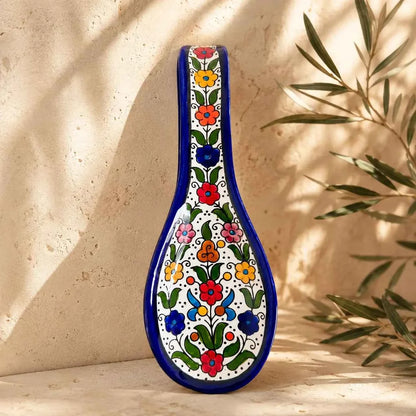 Handmade Palestinian Ceramic Spoon Rest – Kitchen Spoon Holder