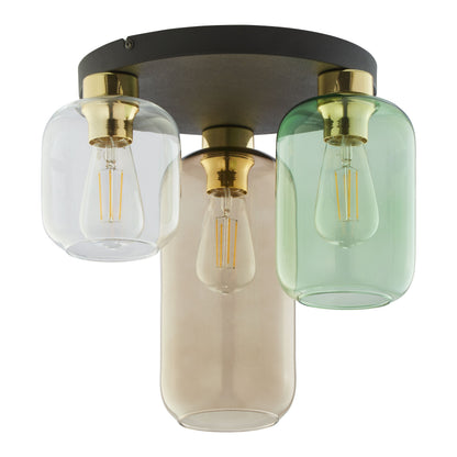 MARCO Mid-Century Modern 3-Light Flush Mount for Living Room, Kitchen & Dining