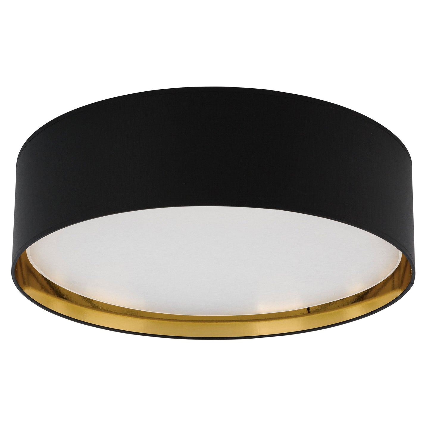 BILBAO Gold Fabric Flush Mount Ceiling Light for Bedroom, Hallway & Living Room