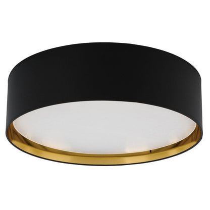 BILBAO Gold Fabric Flush Mount Ceiling Light for Bedroom, Hallway & Living Room