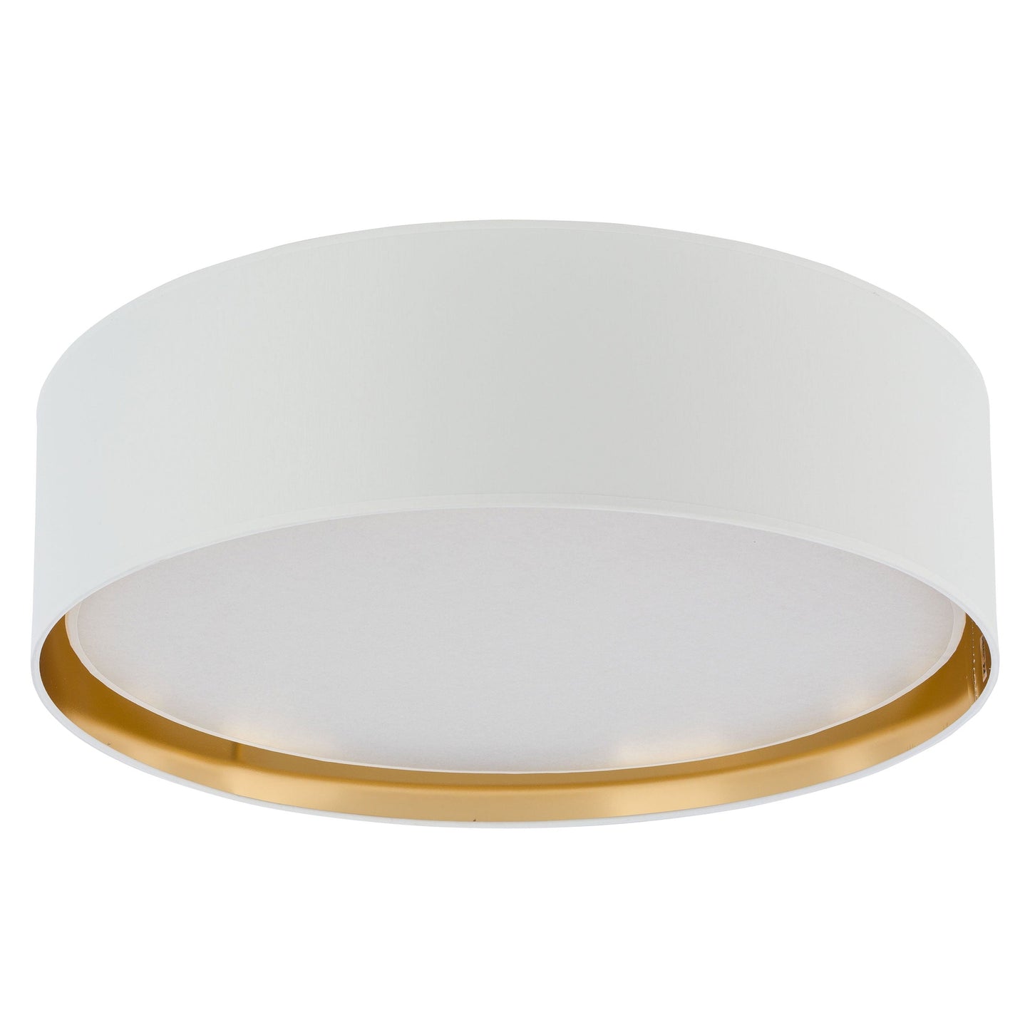 BILBAO Gold Fabric Flush Mount Ceiling Light for Bedroom, Hallway & Living Room