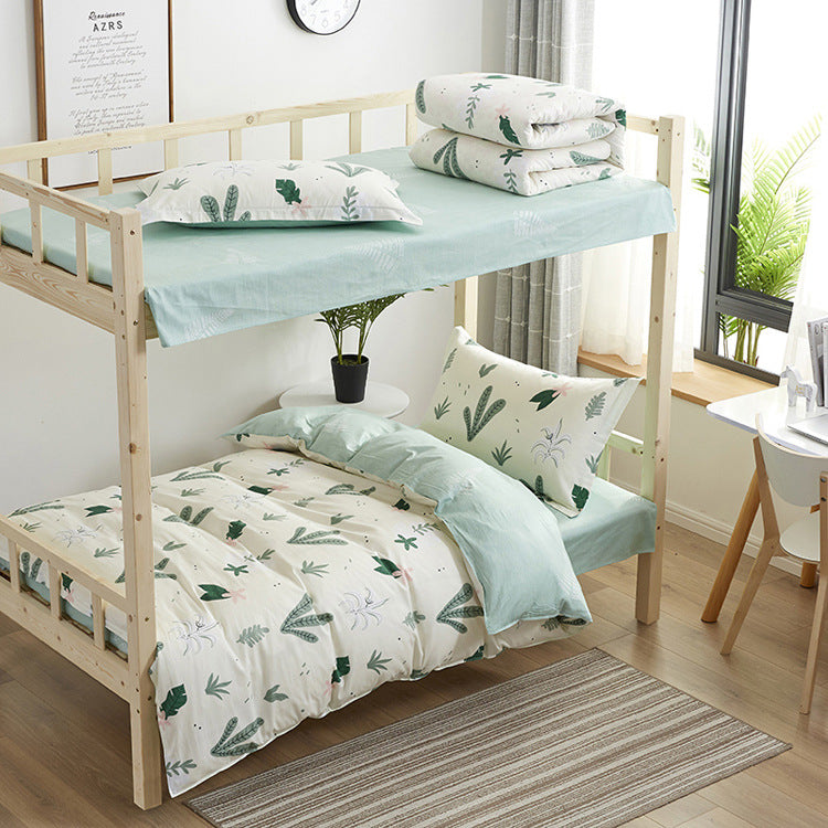 3-Piece Cotton Floral Bedding Set – Reactive Printed Cartoon Duvet Cover & Sheet Set