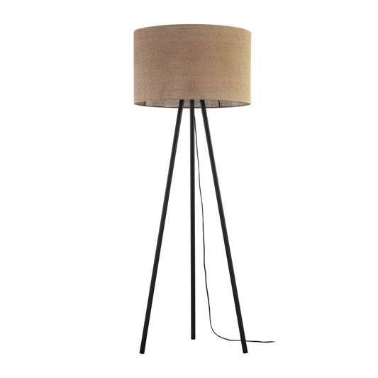 JUTE Natural Woven Floor Lamp for Living Room, Bedroom & Reading Nook – Scandinavian Minimalist Lighting