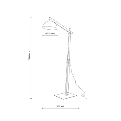 OSLO Black Scandinavian Floor Lamp for Living Room, Bedroom & Office – Modern Minimalist Lighting