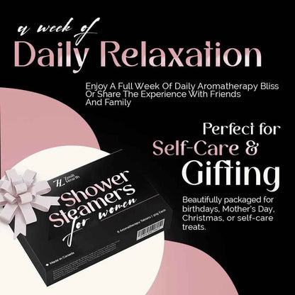 Zen & Hearth Shower Steamer Gift Set – 6 Aromatherapy Scents in Premium Gift Box | Natural Essential Oil Self-Care Gift for Women, Birthdays & Holidays | Handmade in Canada