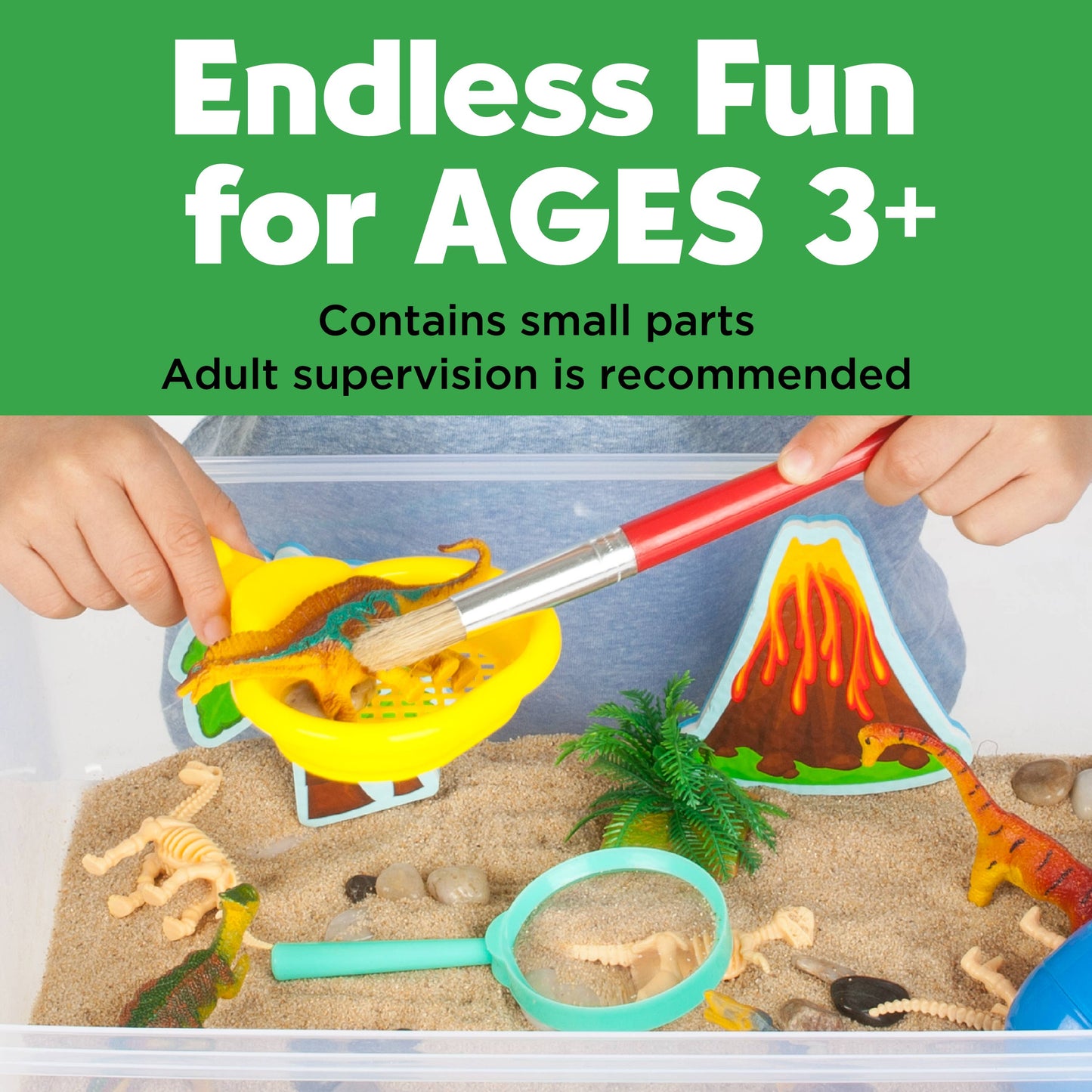 Faber-Castell / Creativity for Kids - Sensory Bin Dinosaur Dig Activity Bin - Ages 3+