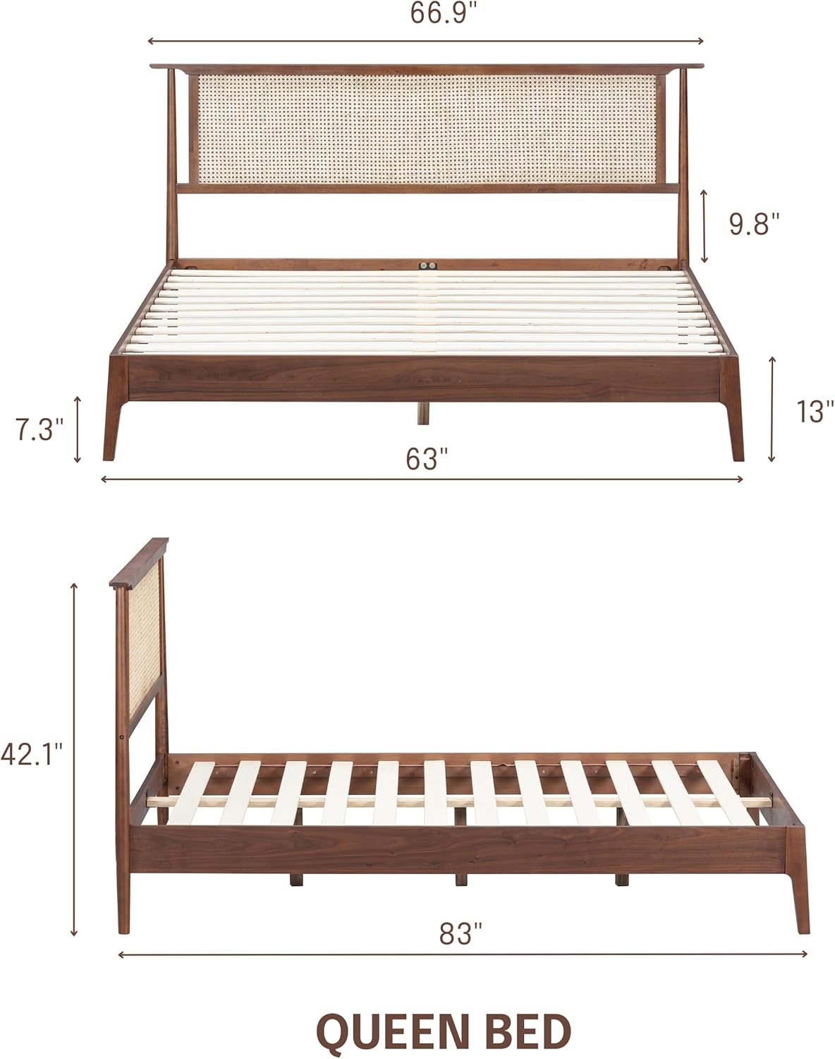 Ruby Natural Rattan Bed Frame