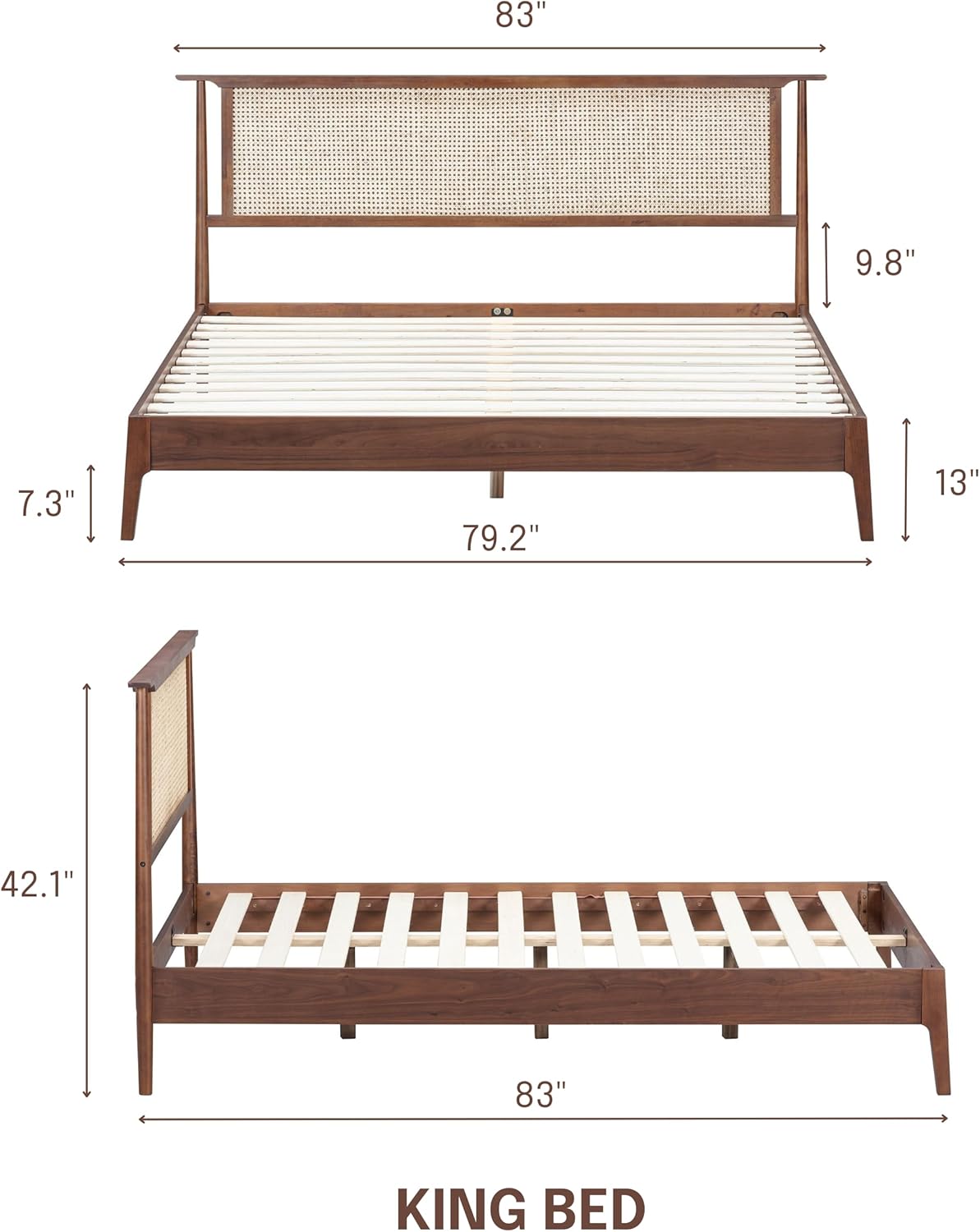 Ruby Natural Rattan Bed Frame