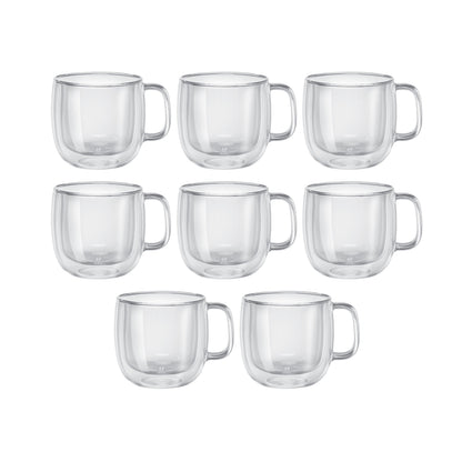 ZWILLING Sorrento Plus 8 Piece Cappuccino Mug Set - Value Pack, Transparent