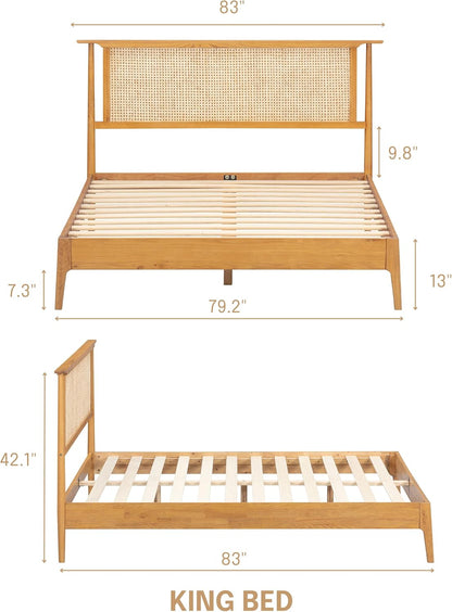 Ruby Natural Rattan Bed Frame