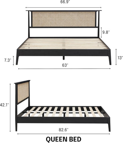 Ruby Natural Rattan Bed Frame