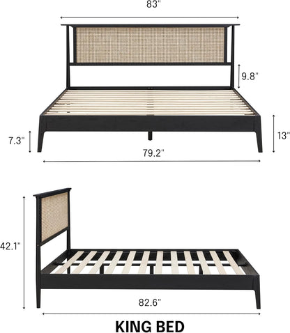 Ruby Natural Rattan Bed Frame