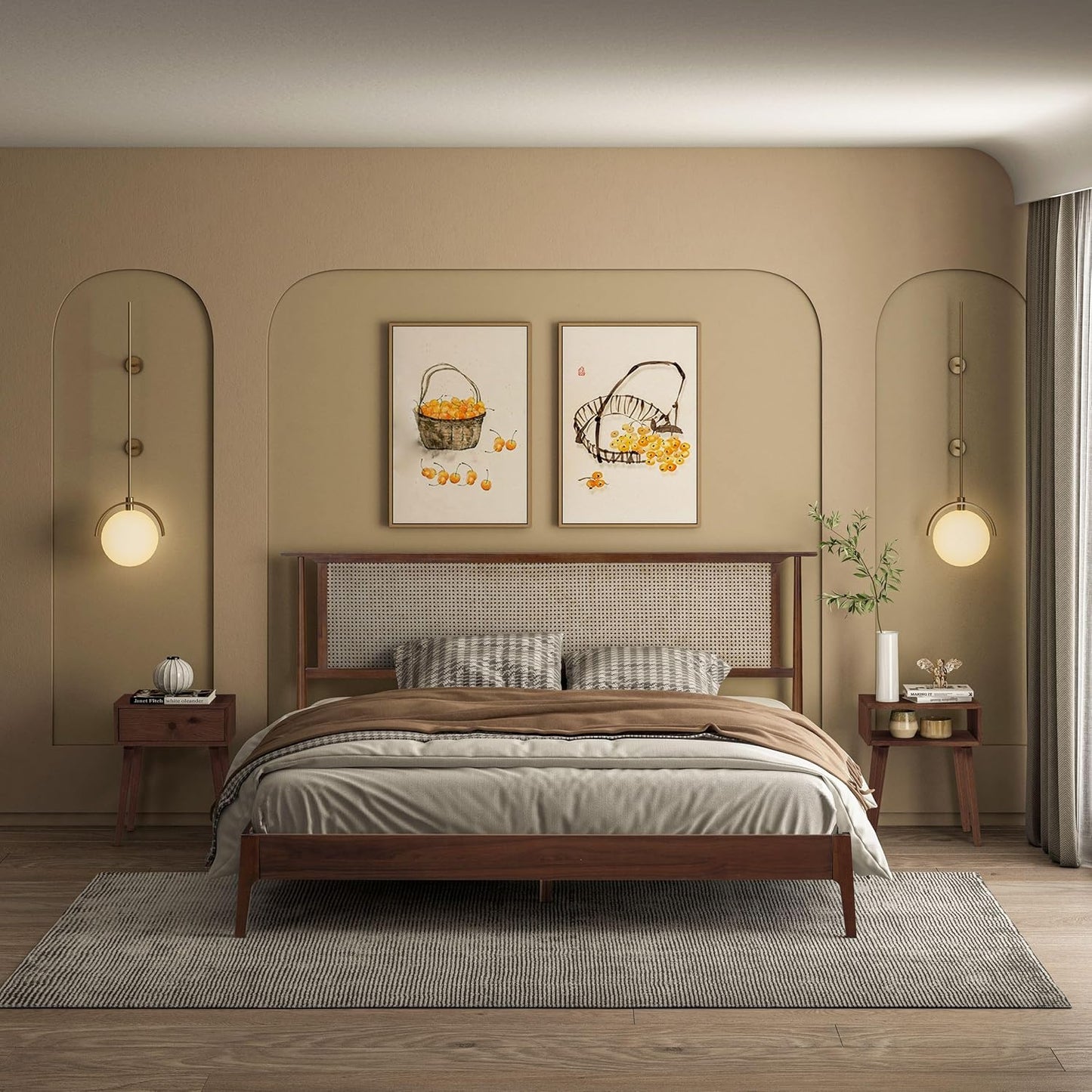 Ruby Natural Rattan Bed Frame