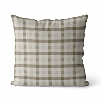 Quinton | Neutral Plaid Pillow Cover