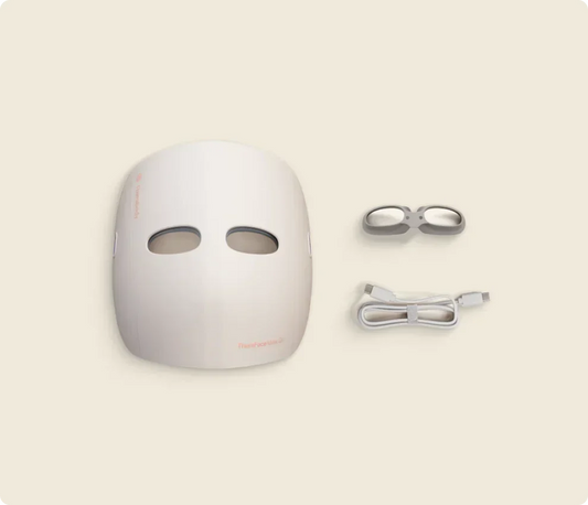 Therabody TheraFace Mask Glo - Clinically Proven LED Light Therapy Mask with Red, Infrared & Blue Light