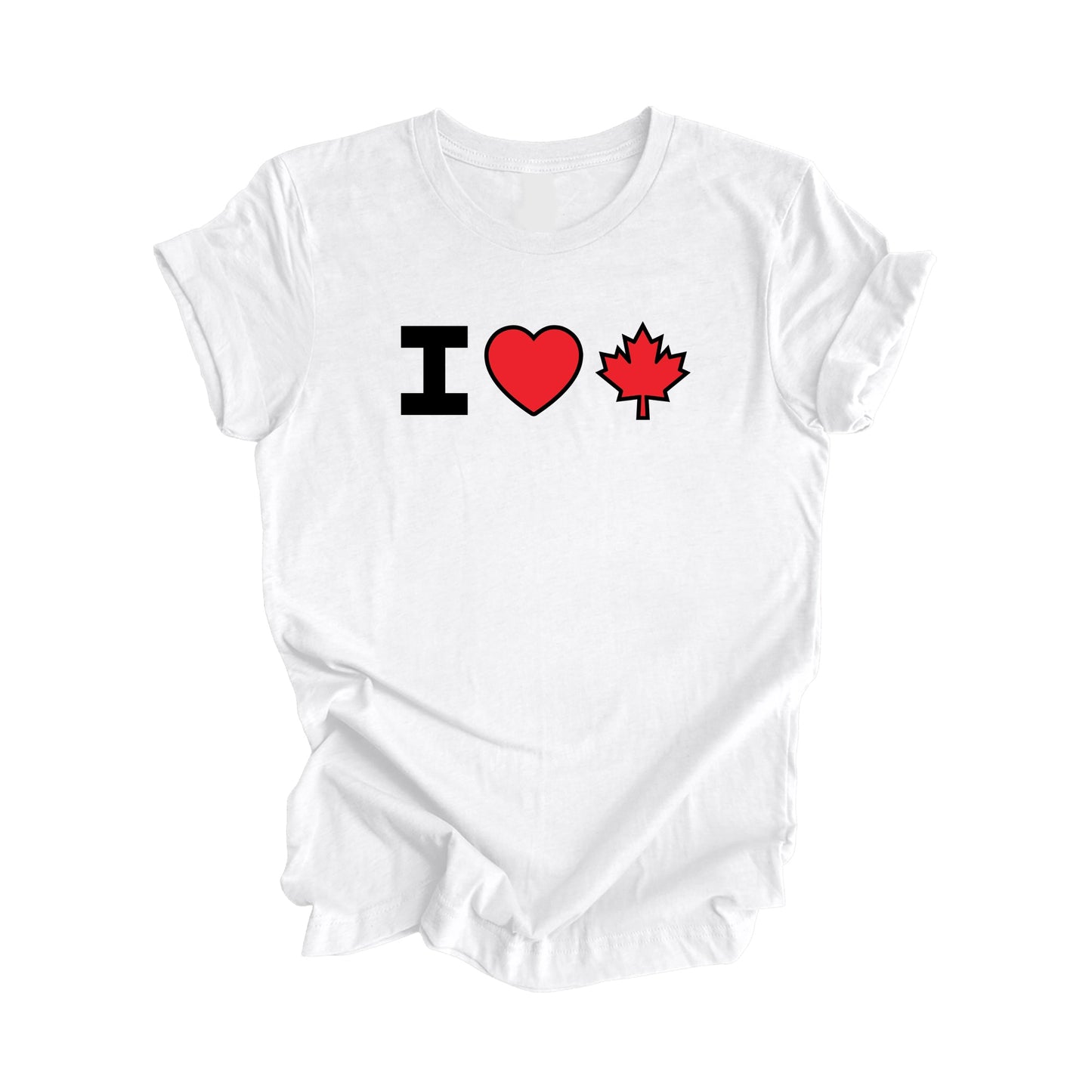 I Love Canada - Canadian Maple Leaf - Classic Edition - Canadian Gift T-Shirt, Bajan Present, National Flag Tee Shirt - Inspired X