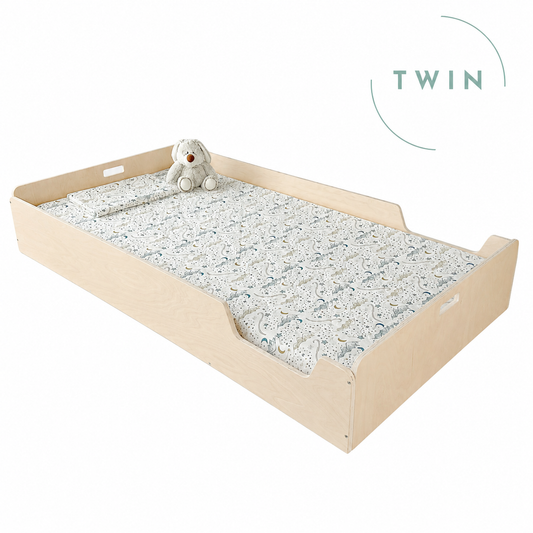 APPLE TWIN - Montessori Floor Bed with Rails