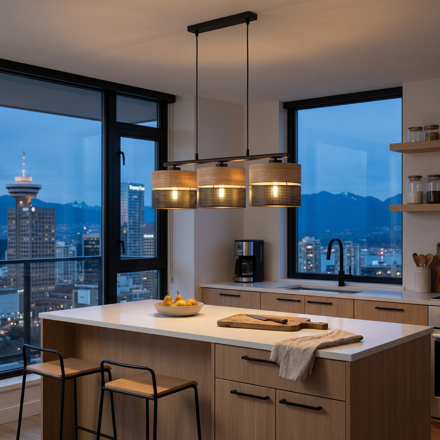 NICOL Nordic Minimalist Pendant Light Fixture for Kitchen Island, Dining Area & Living Room