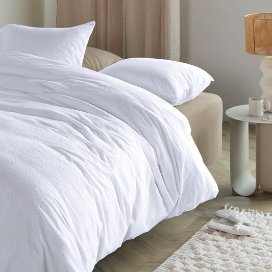 Housse de couette blanche Waffle