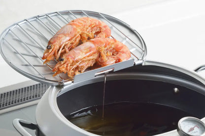 Yoshikawa GOGI Tempura Pot 24cm –  With stainless‑Steel Drip Lid