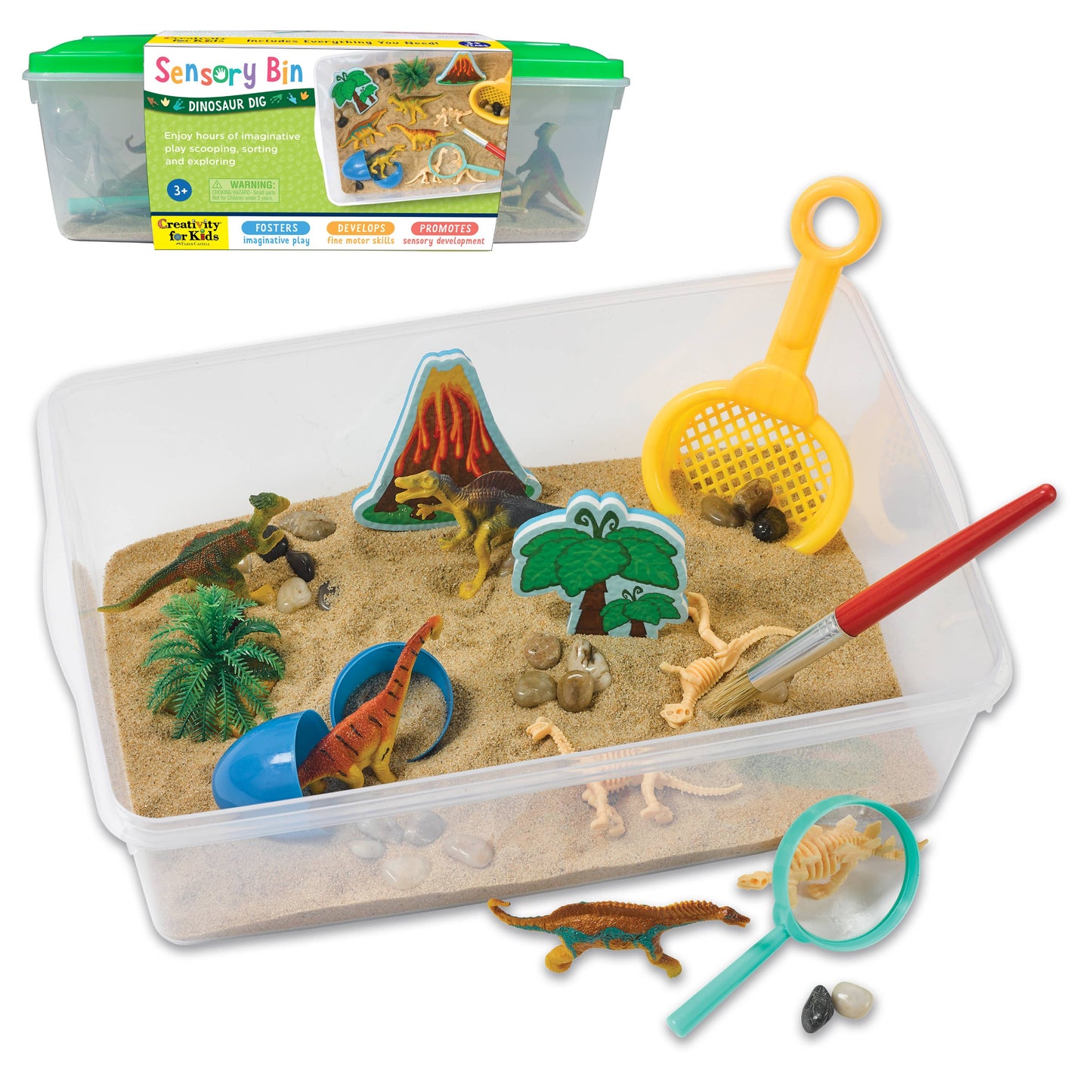 Faber-Castell / Creativity for Kids - Sensory Bin Dinosaur Dig Activity Bin - Ages 3+