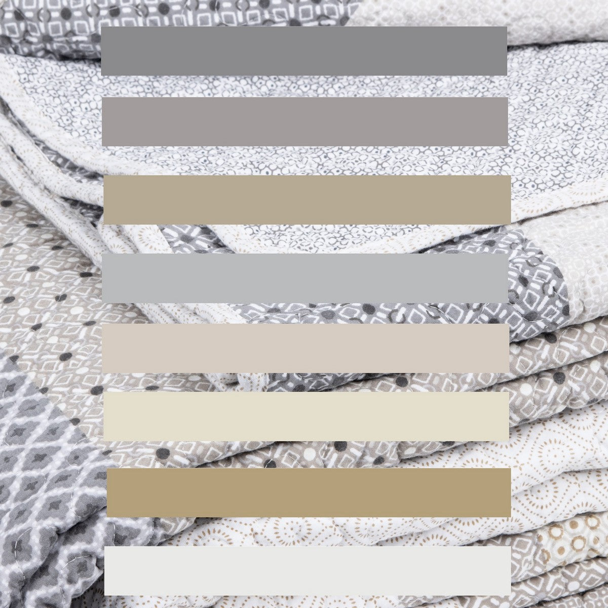 Courtepointe moderne grise et taupe Ethan