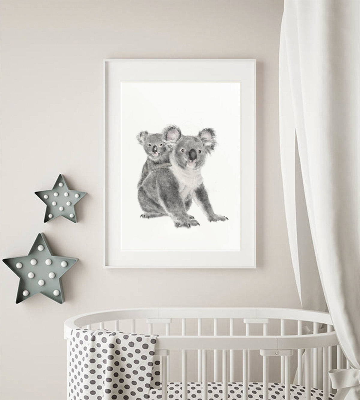 Baby Koala Joey and Mom Wall Art