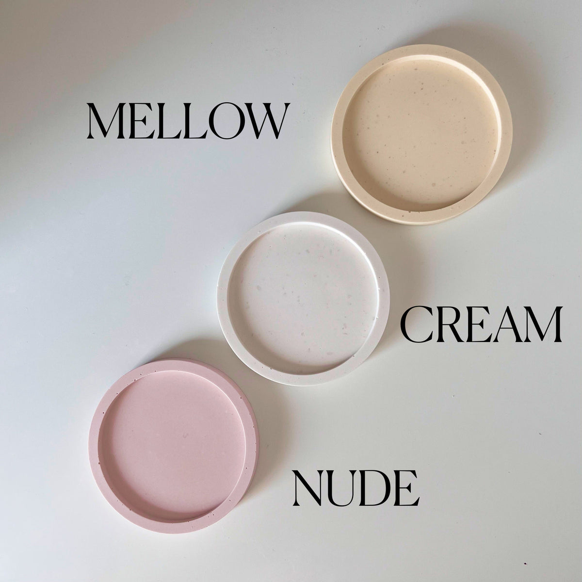 Small Round Jesmonite Trinket Tray: Scandi Home Decor