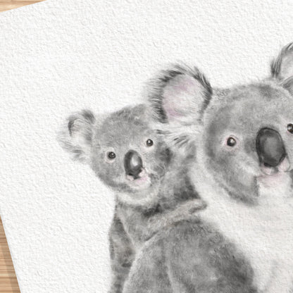 Baby Koala Joey and Mom Wall Art