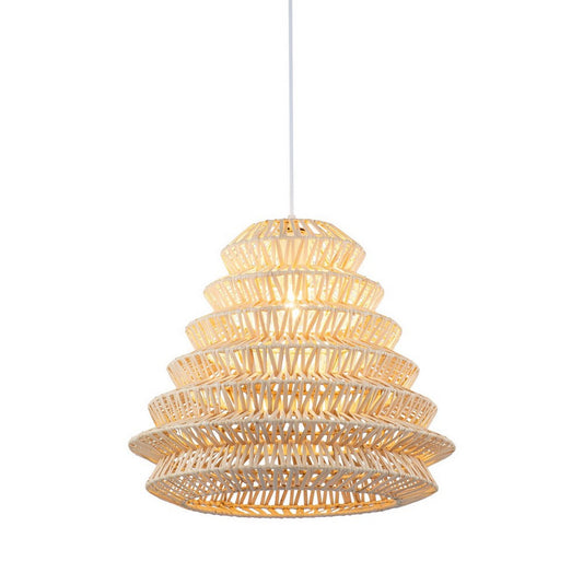 Lampe suspendue en rotin naturel Didi