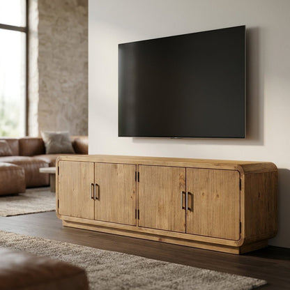 Machala Media Cabinet in Rustic Blonde