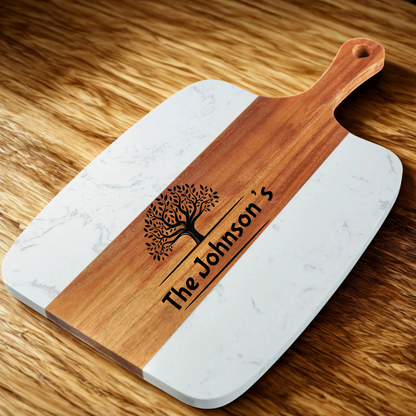 Personalizable Marble Serving Board Set