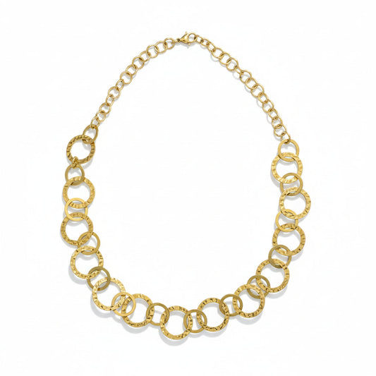 Linked Hoop Necklace - Gold Stainless Steel