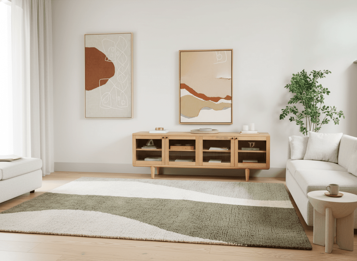 Sage River Flow Plush Area Carpet