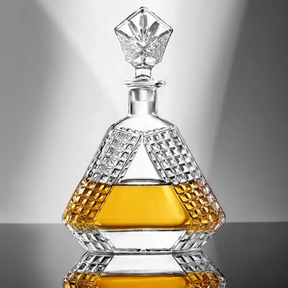 Triangle Whiskey Decanter – Handcrafted Glass Gift Set